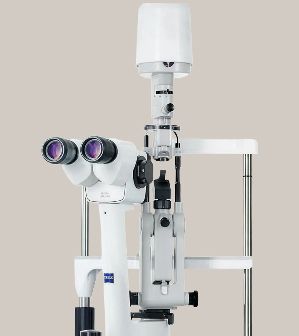 Advanced slit lamp microscope used for comprehensive eye examinations at an independent opticians in Sheffield
